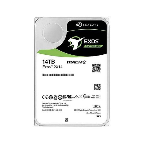 Hard Disk Drive Seagate Exos 2X14 3.5'' HDD 14TB 7200RPM SAS 12Gb/s 256MB | ST14000NM0081