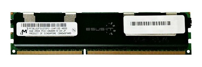 Memory RAM 1x 4GB Micron ECC REGISTERED DDR3  1333MHz PC3-10600 RDIMM | MT36JSZF51272PZ-1G4F1