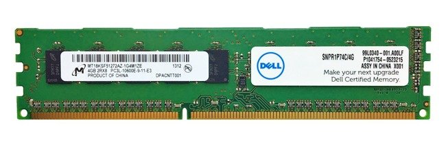 Memory RAM 1x 4GB Micron ECC UNBUFFERED DDR3  1600MHz PC3-10600 UDIMM | MT18KSF51272AZ-1G4