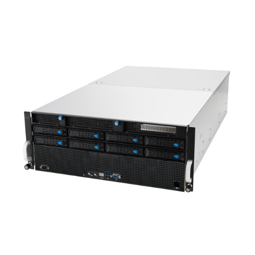 Server platform ASUS 4U ESC8000A-E11-SKU1/2.2KW(1+1)/2PCIe/2NVMe 90SF0214-M001B0 AMD x 2 DDR4 x 32 10 x 2.5" SATA/SAS+2NVME PSU 1+1